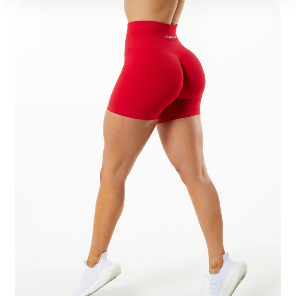 Alphalete Amplify formula red shorts XS